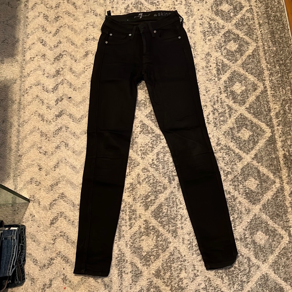 7 for all mankind - black skinny jeans - size 24